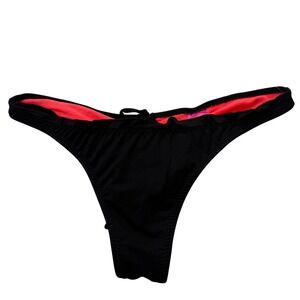 B Swim Cheeky Cupcake Bikini Bottom Womens Medium Noir Black Hot Pink L47